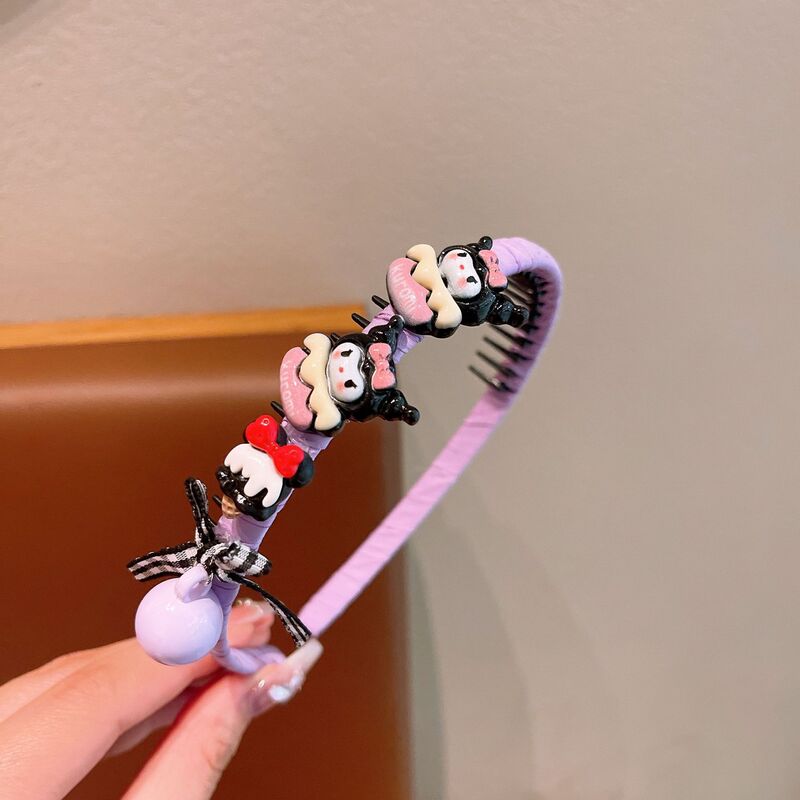 儿童发箍女童可爱库洛米发卡带齿防滑不伤发碎发整理神器发卡头饰|undefined