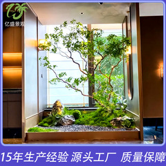 擬似馬酔木緑植景観組合せ偽樹植物階段下造景ショーウインドーコーナー室内装飾配置