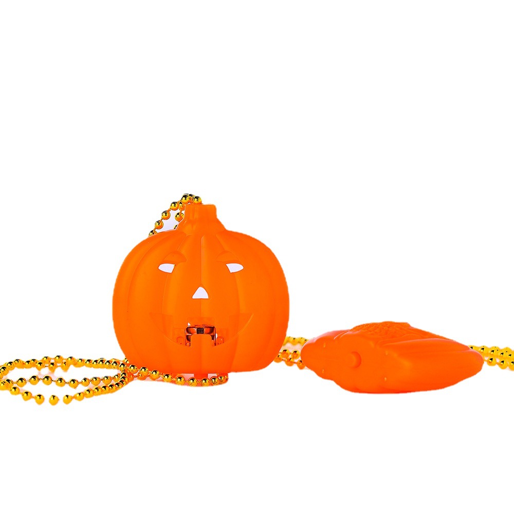 Calabaza de Halloween luz colorida LED electrónica decoración del partido accesorios de los niños Halter collar pequeño regalo al por mayor