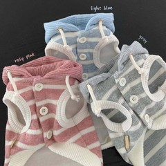 新款秋季狗狗衣服逸彩条纹连帽卫衣无袖猫咪衣服中小型犬宠物衣服