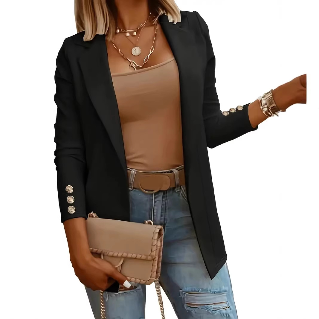 2025 European And American Fashion Women's Blazer New Casual Elegant Business Top 9601_voghion.com