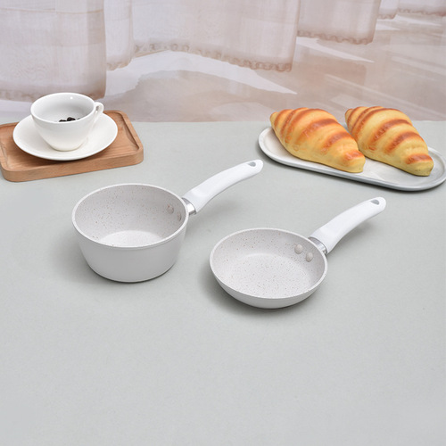 Aluminum baby food pot, small milk pot, small frying pan, children's DIY small pot, mini kitchen multi-function set pot