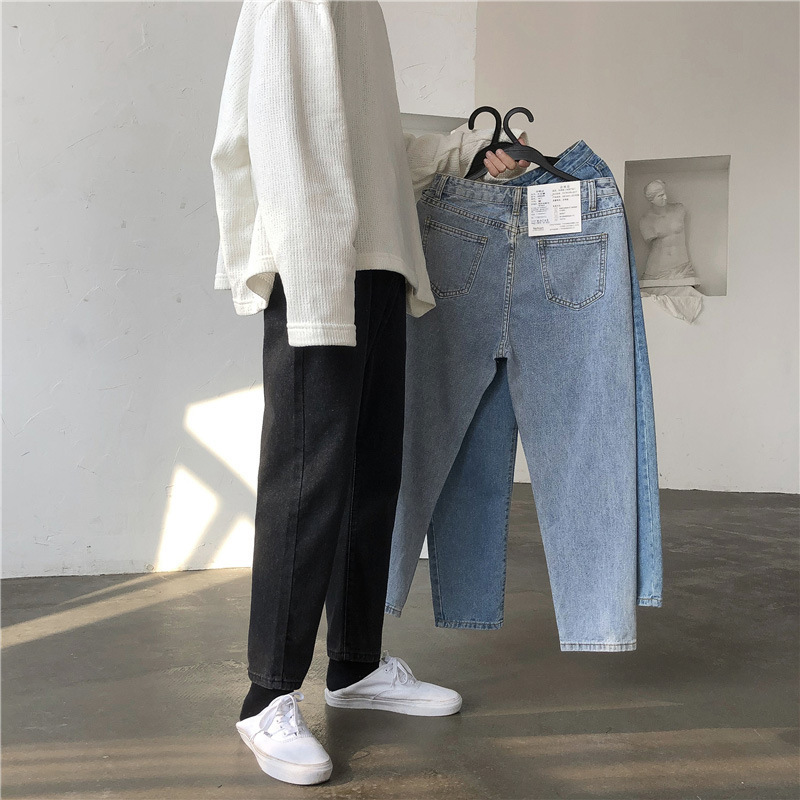 2022 Jeans Men's Slim-fit Skinny Ankle-length Pants Straight-leg Loose Summer Hong Kong Style Trendy Ruffian Handsome Men's Trendy Pants 2022 Jeans Men's Slim-fit Skinny Ankle-length Pants Straight-leg Loose Summer Hong Kong Style Trendy Ruffian Handsome Men's Trendy Pants