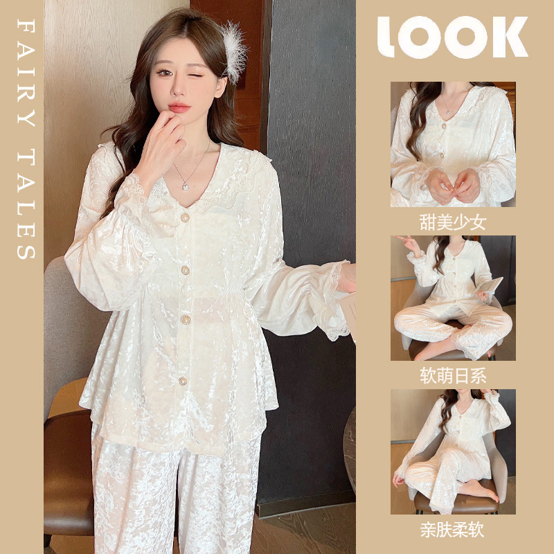 Winter cute fresh velvet soft comfortable cardigan