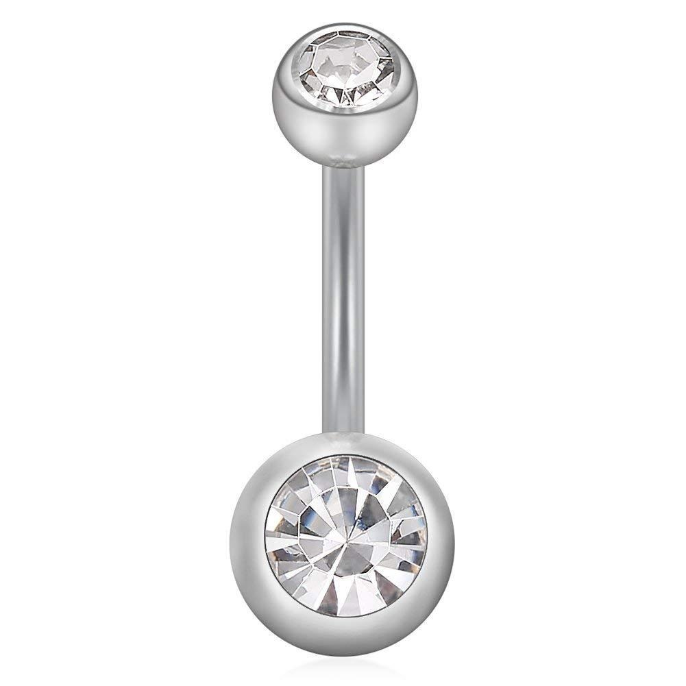 F136 Titanlegierung Basismodell Rundkugel mit Diamant-Außendurchdringung, zylindrisches Zirkon-ummanteltes Innengewinde_voghion.com