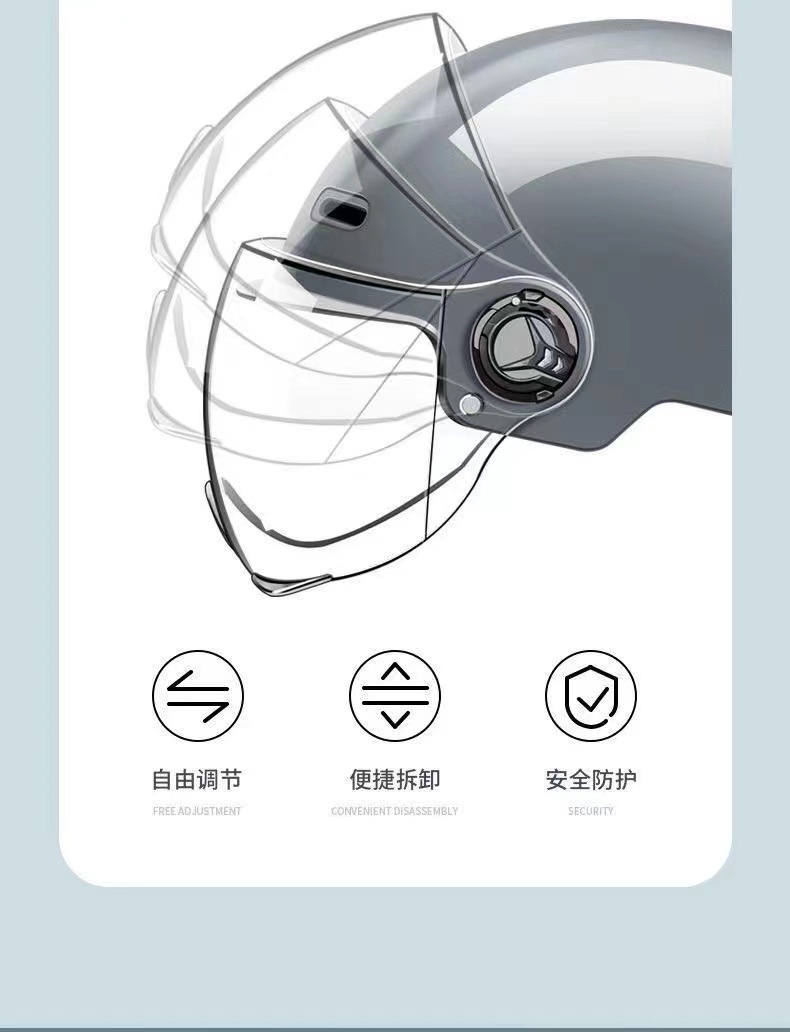 3C Certified Electric Vehicle Motorcycle Helmet for Men and Women, Electric Scooter Safety Helmet with Transparent Lens