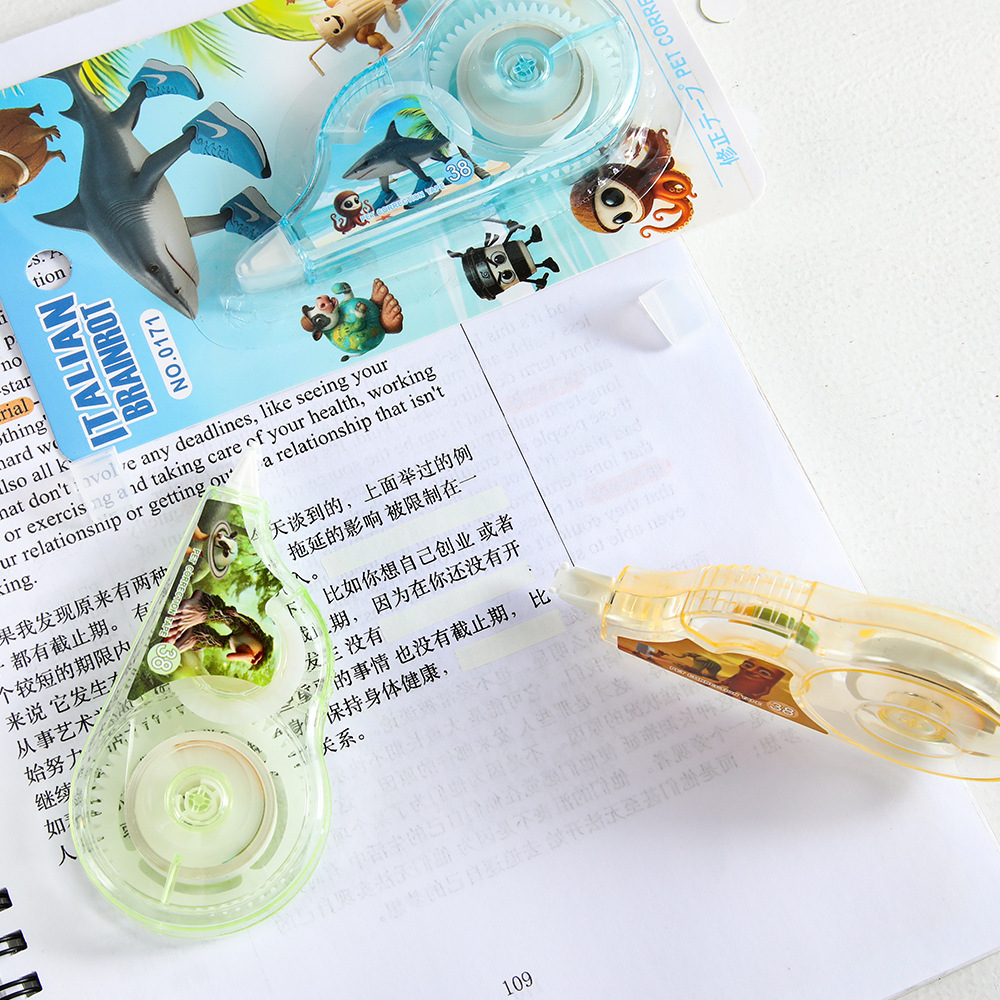 AI montaña y mar corrección cinturón de corrección de gran capacidad 5M creativo de tiburón con alto valor de visualización estudiantes papelería al por mayor