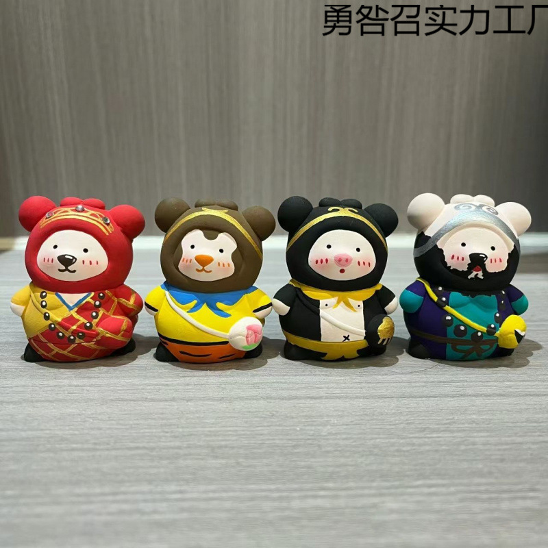 新しいインターネット有名人立体バックパッククマ石膏人形着色装飾品子供の手作り落書きかわいい水彩バッチ|undefined