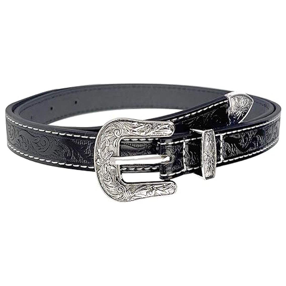 Grenzüberschreitender europäischer und amerikanischer Retro-geprägter Denim-Dünngürtel Spice Girl Texture Brown Niche Universal-Damengürtel Vielseitig_voghion.com