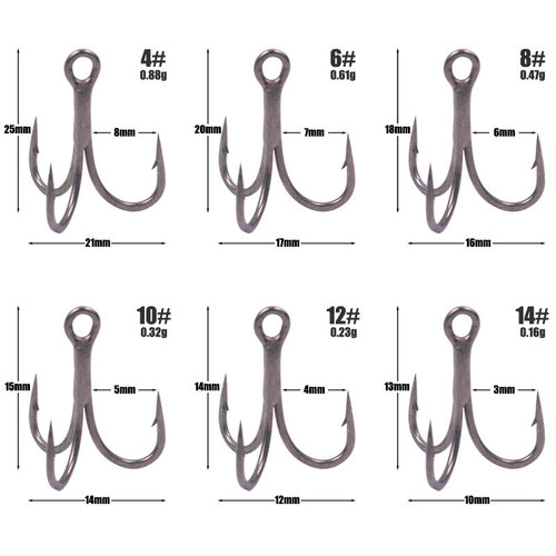 Manufacturer wholesale Luya bait three hook Teflon coating 6066 reinforced high carbon steel titanium alloy fish hook fishing gear hook