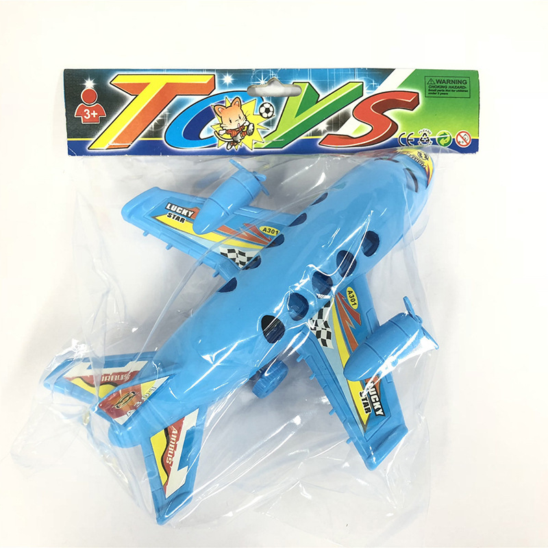 跨境电商儿童玩具批发 回力玩具客机 拉线飞机玩具 卡通惯性飞机