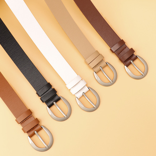 Fashionable versatile women's belt simple Korean style high-end needle buckle belt for women to match jeans