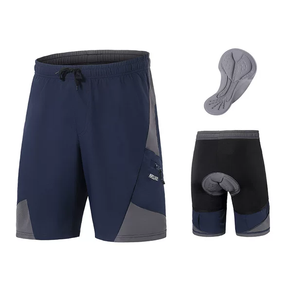 Cycling Casual Pants Men's Silicone Sponge Cushion Two-in-One Quick-Dry Breathable Pocket Loose Summer