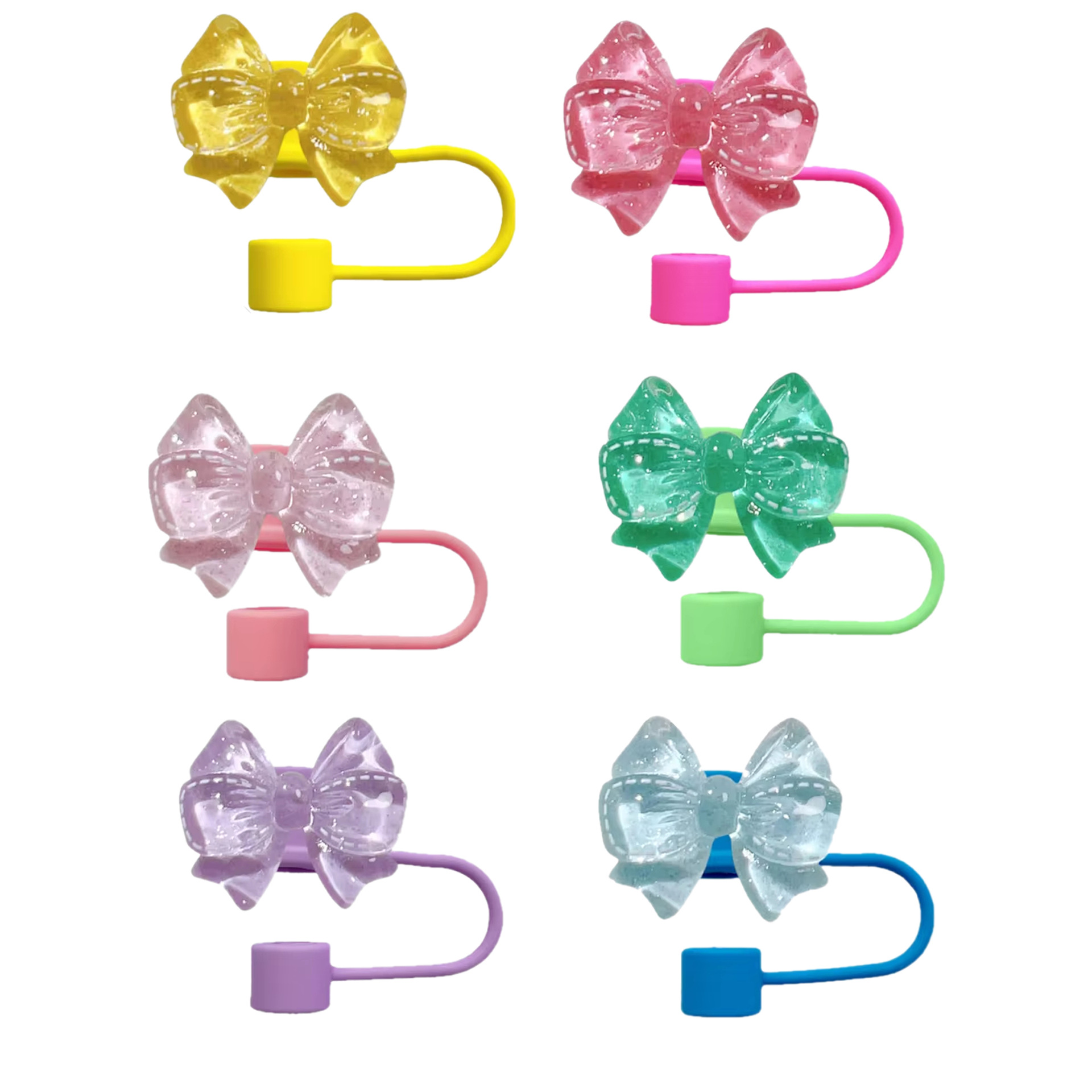 Cubierta de pajita de lazo transfronterizo 10mm nuevo producto tapón de polvo de pajita taza Stanley techo de pajita brillante de resina