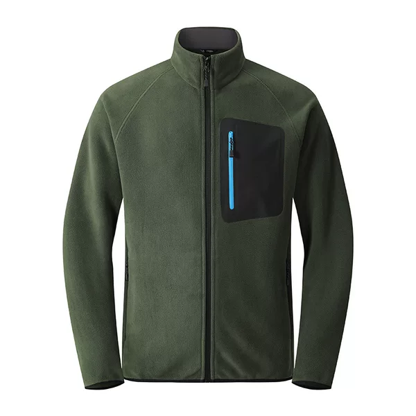 Niaojia's same style winter windproof and warm fleece jacket, Oli fleece cardigan sweatshirt for men, spring and autumn stand-up collar fleece top