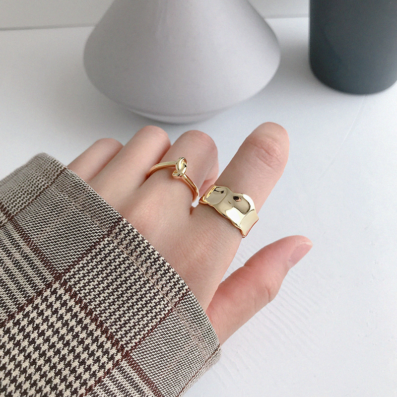 European and American fashion ring new irregular concave open ringpicture25