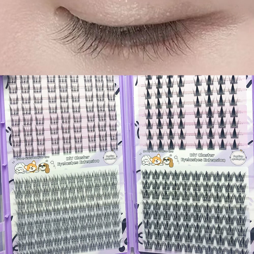 Serie de pestañas postizas transfronterizas Libro de pestañas de comercio exterior Pestañas postizas en inglés completas Pestañas postizas de gran capacidad, pelo segmentado de un solo racimo