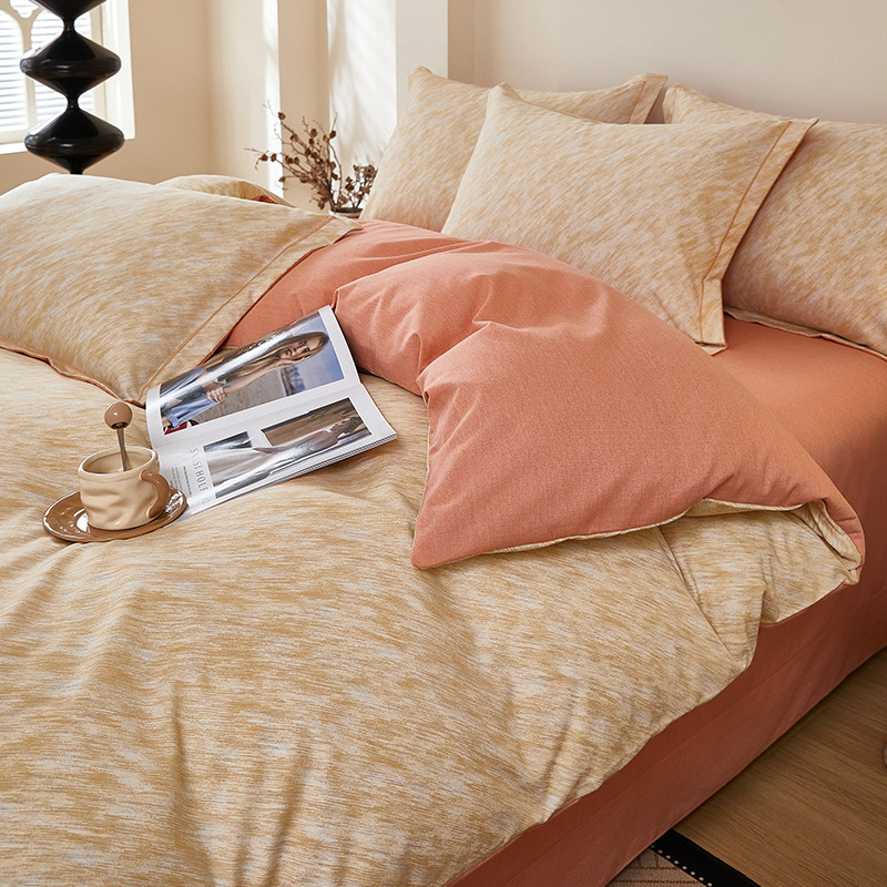 Cama de molido simple conjunto de cuatro piezas 2025 nuevo invierno engrosado sábanas cubierta de cama de algodón puro