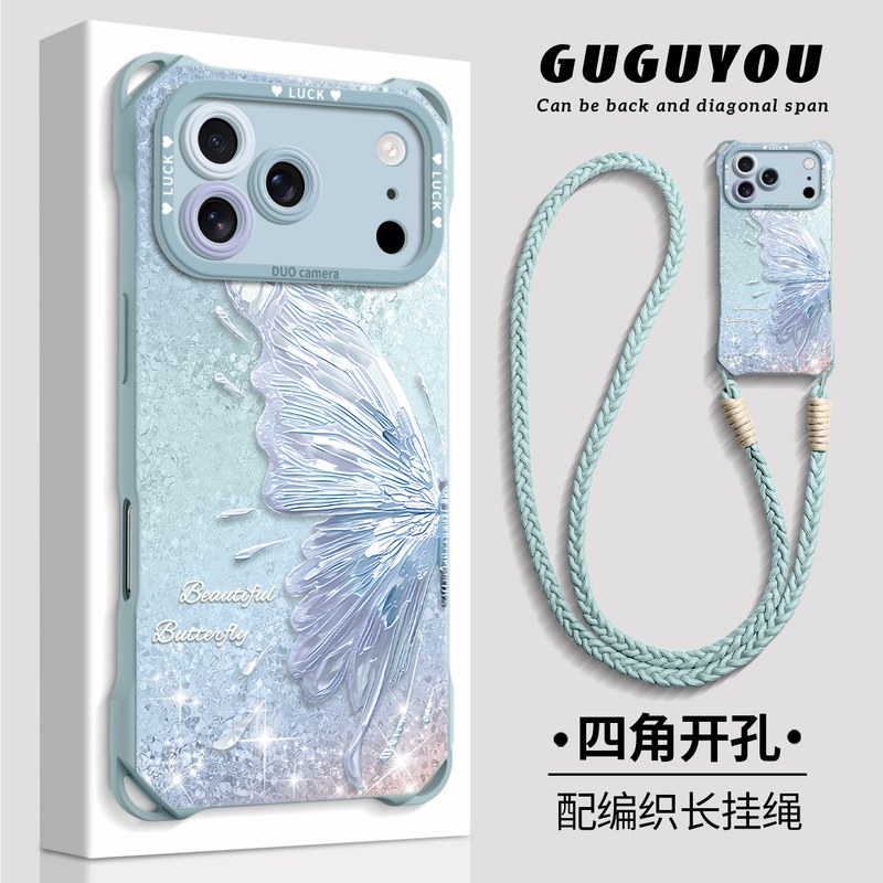 Suitable for Apple 17 Mobile Phone Case iPhone Air Protection 16Pro Set 15 Lanyard 14 Soft Silicone 13 Anti-Fall 12