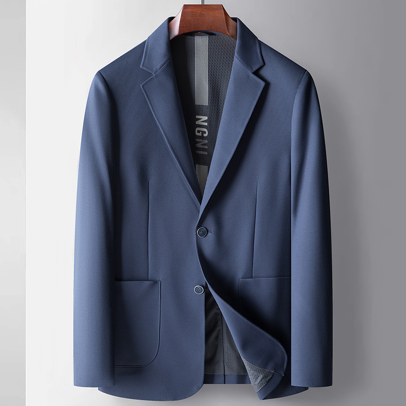 High-end cashmere suit men's autumn new business casual coat top solid color all-match woolen suit men