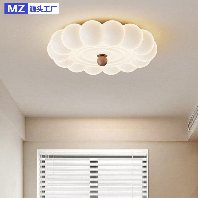 Cream Style New Bedroom Ceiling Lamp French Bubble Cloud Full Spectrum Study Eye Protection Master Bedroom Lamp Zhongshan Lamps