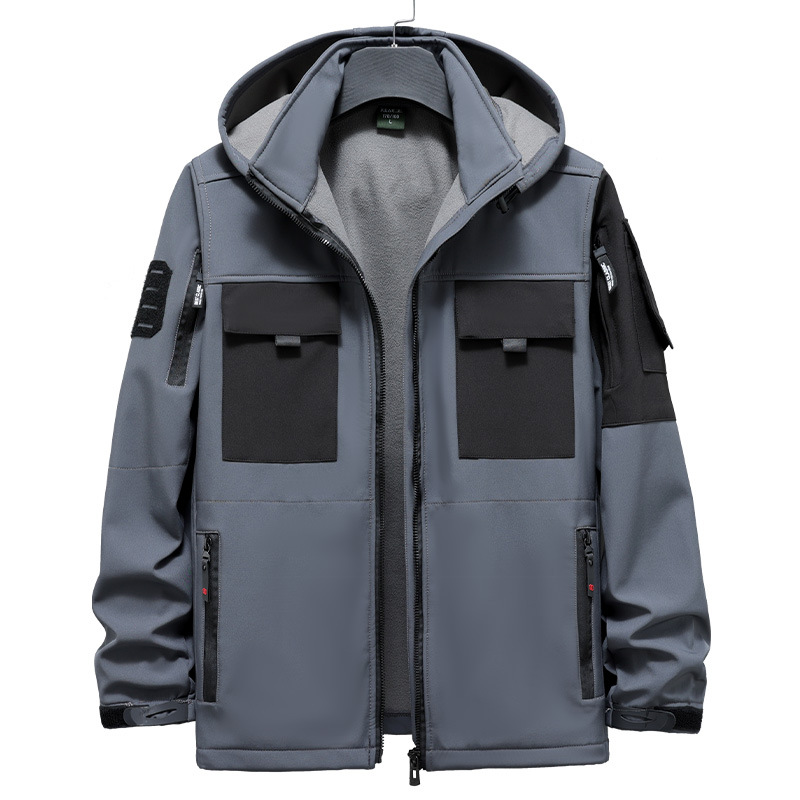 Ropa de trabajo forrada de lana de invierno traje cálido sitio de reparación de automóviles a prueba de frío al aire libre a prueba de viento espesado resistente al desgaste resistente a las manchas ropa de protección laboral