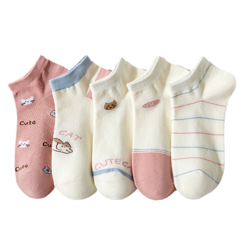 Nueva moda primavera y verano ligero desodorante absorbente de sudor calcetines de mujer ins Calcetines Bajos de corte bajo de tobillo corto calcetines de mujer Zhuji