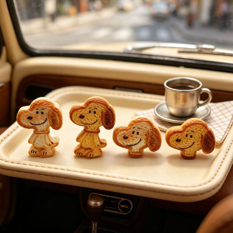 Cute Snoopy Toast Bread Bakery Scene Decoration Car Ornament DIY Accessories Keychain