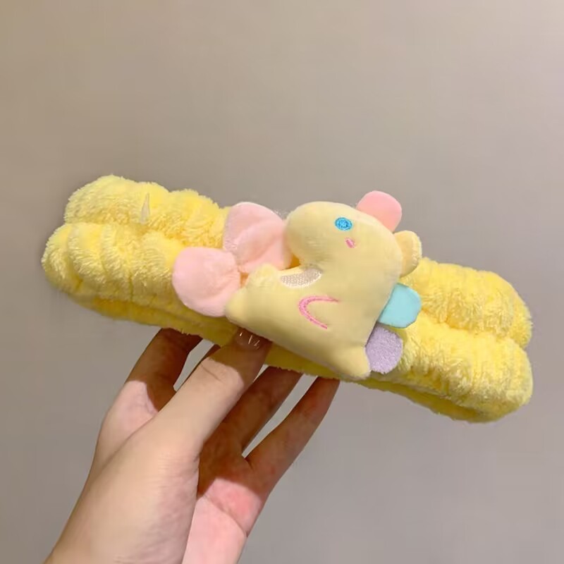 かわいい漫画ぬいぐるみ洗顔ヘッドバンド星豚カエルウサギニンジン猫洗浄とメイク落としヘッドバンド子供用|undefined