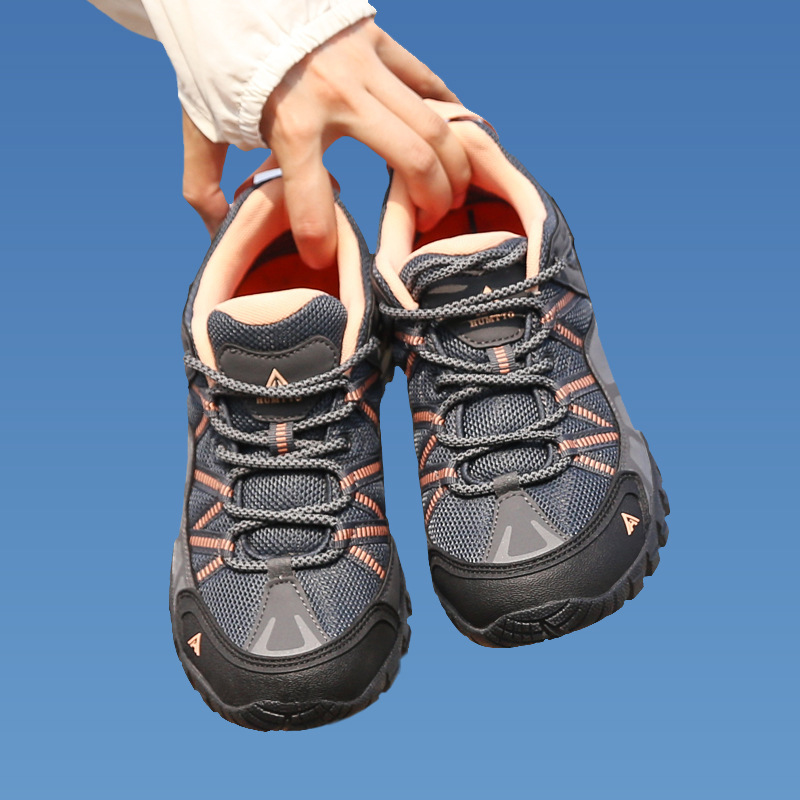 Hantu Official Outdoor Hiking Shoes Women's Spring and Autumn New Non-slip Hiking Shoes Off-road Camping Professional Sports Hiking Shoes