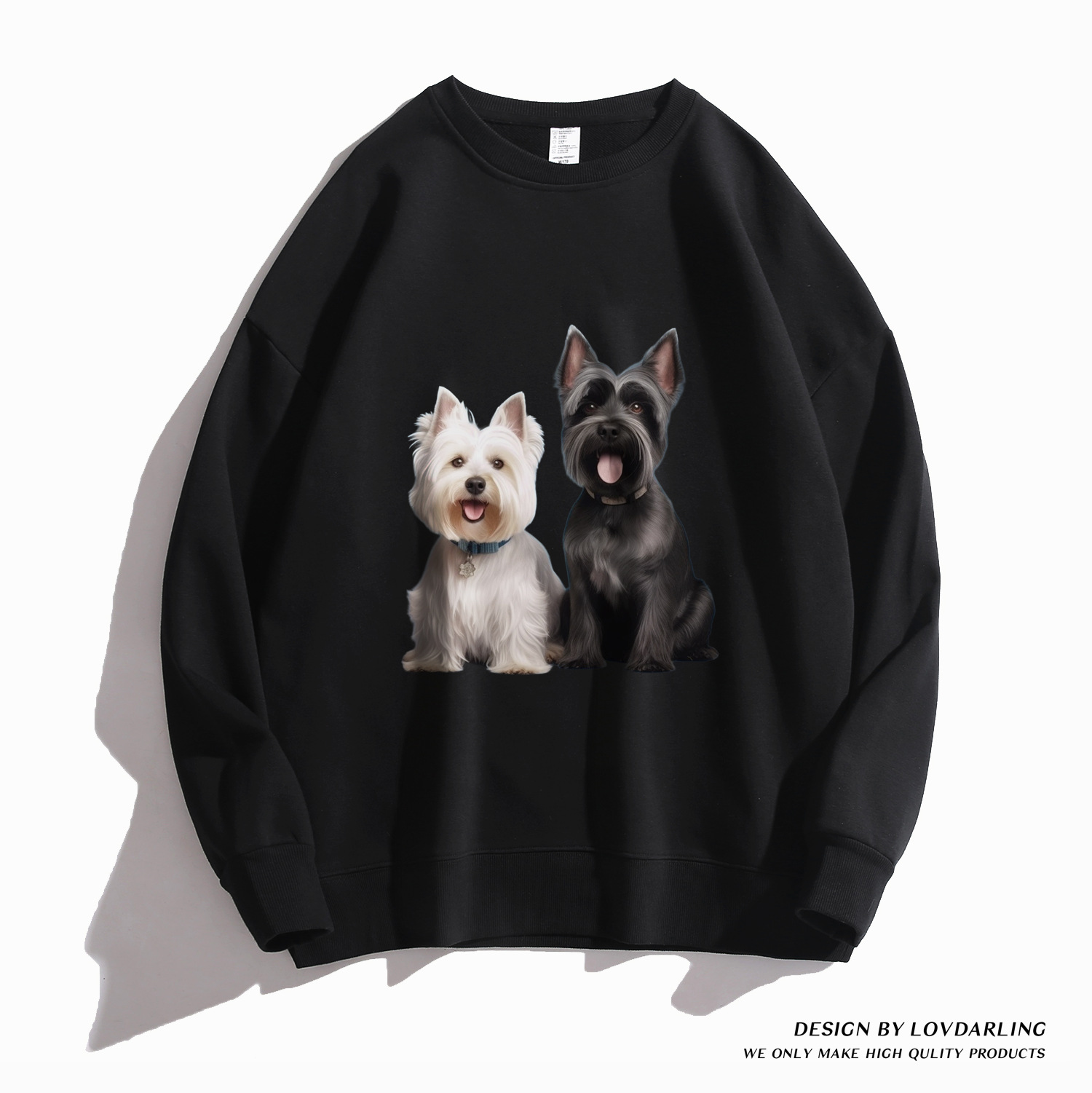 Maglione Felpa Originale Sottopelo Autunno E Inverno Tutto Cotone Designer Cucciolo Girocollo Maniche Lunghe_voghion.com