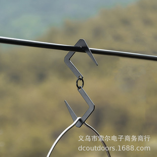 Outdoor S-Shaped Hook Carabiner Camping Simple Stainless Steel Metal Hook Connector Storage Hook