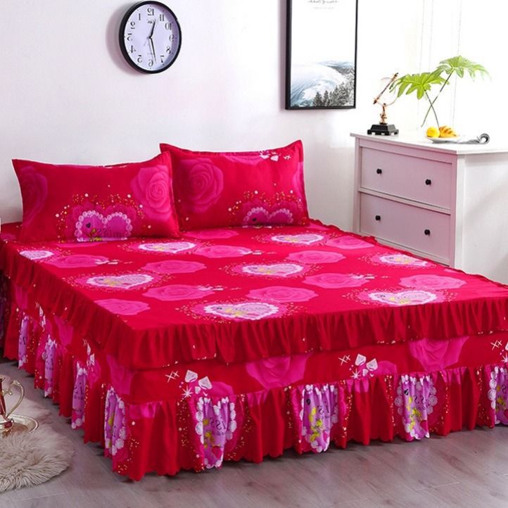 Loto borde falda sábanas de cama sábanas de cama cubierta de polvo Simmons ropa de cama colchón piso
