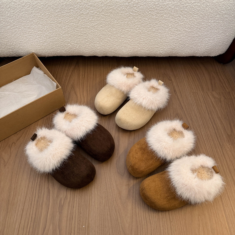 Retro Plush Fur-Lined Closed-Toe Slip-On Cotton Slippers for Women, 2026 Winter New Thick-Soled Lazy Birkenstock-Style Snow Boots Retro Plush Fur-Lined Closed-Toe Slip-On Cotton Slippers for Women, 2026 Winter New Thick-Soled Lazy Birkenstock-Style Snow Boots