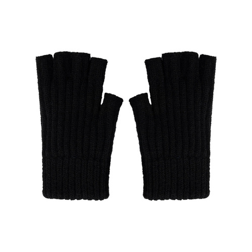 Half-finger gloves for male students in autumn and winter flip-top wool knitted thickened warm and cold-proof fingerless cycling cycling wholesale