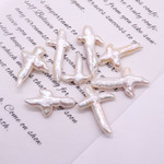 跨境热卖天然淡水珍珠散珠巴洛克珍珠无孔十字架珍珠 DIY饰品配件