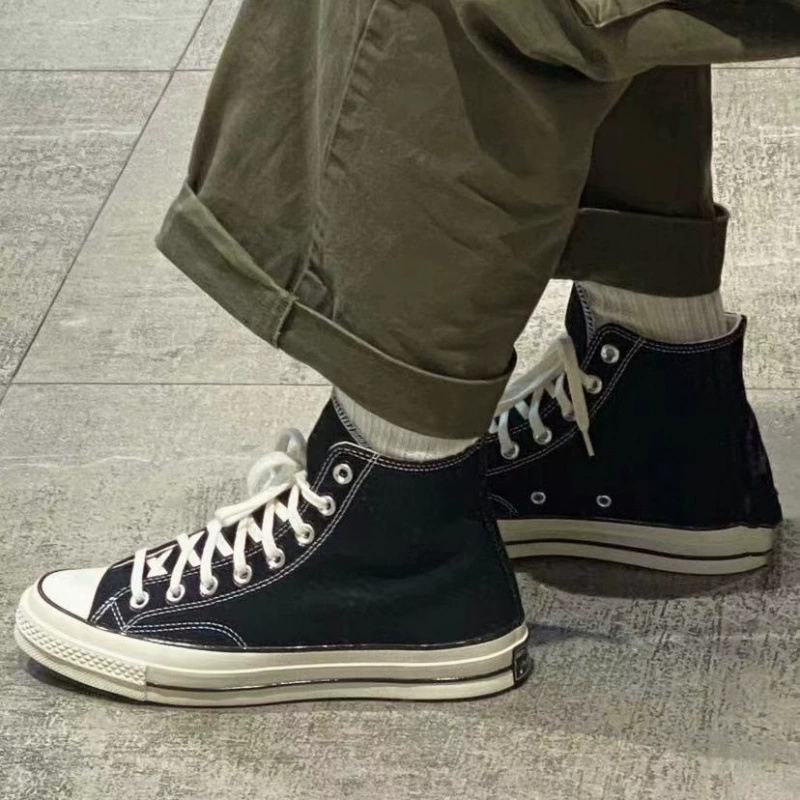 Putian Putian 1970-е парусиновые туфли весенне-летние черные чистые оригинальные мужские и женские кроссовки повседневная обувь студенческая пара универсальная маленькая