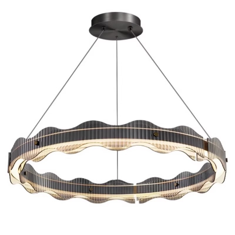 Lámpara principal de sala de estar italiana moderna simple candelabro dormitorio comedor lámpara de vidrio lujosa dormitorio candelabro de sala de estar