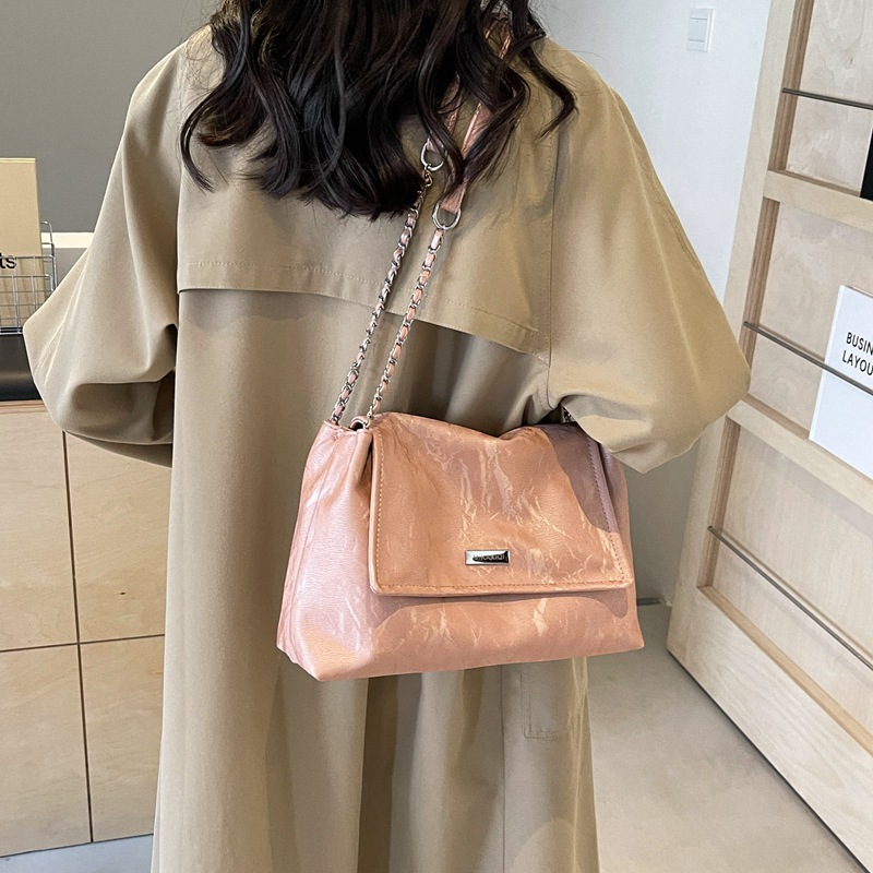 Vintage Chain Shoulder Bag For Women Versatile Simple Folded_voghion.com