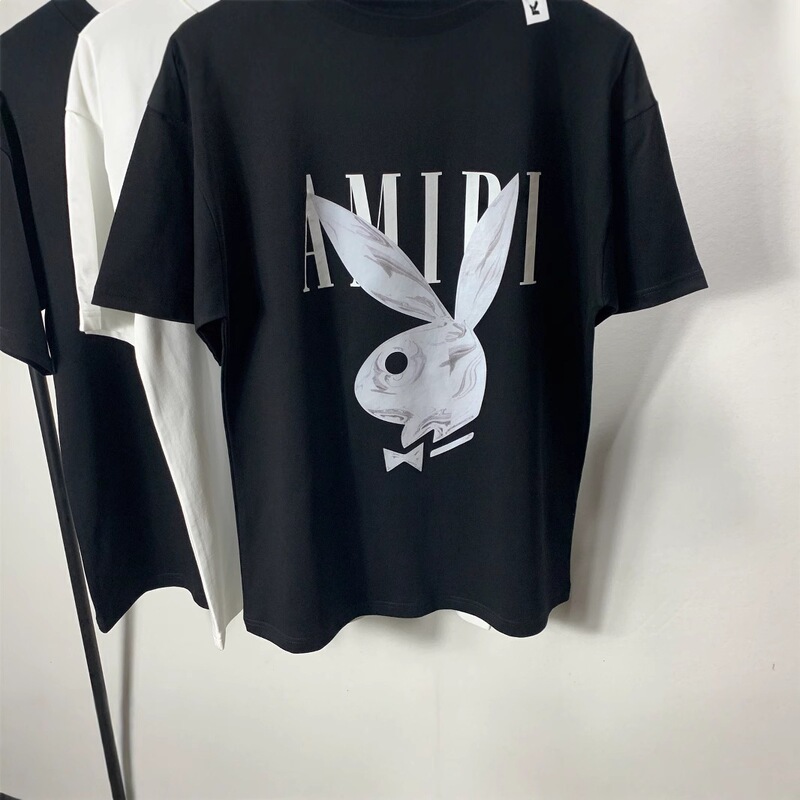 Amiri Letter Rabbit Print Unisex T-Shirt