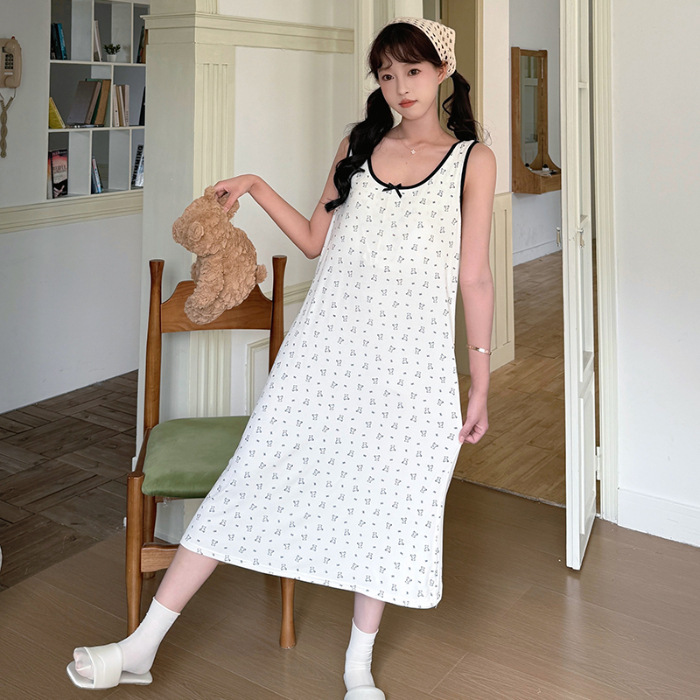 2025, ropa de dormir de cabina de verano chaleco de moda para jóvenes vestidos frescos estudiantes delgados al por mayor