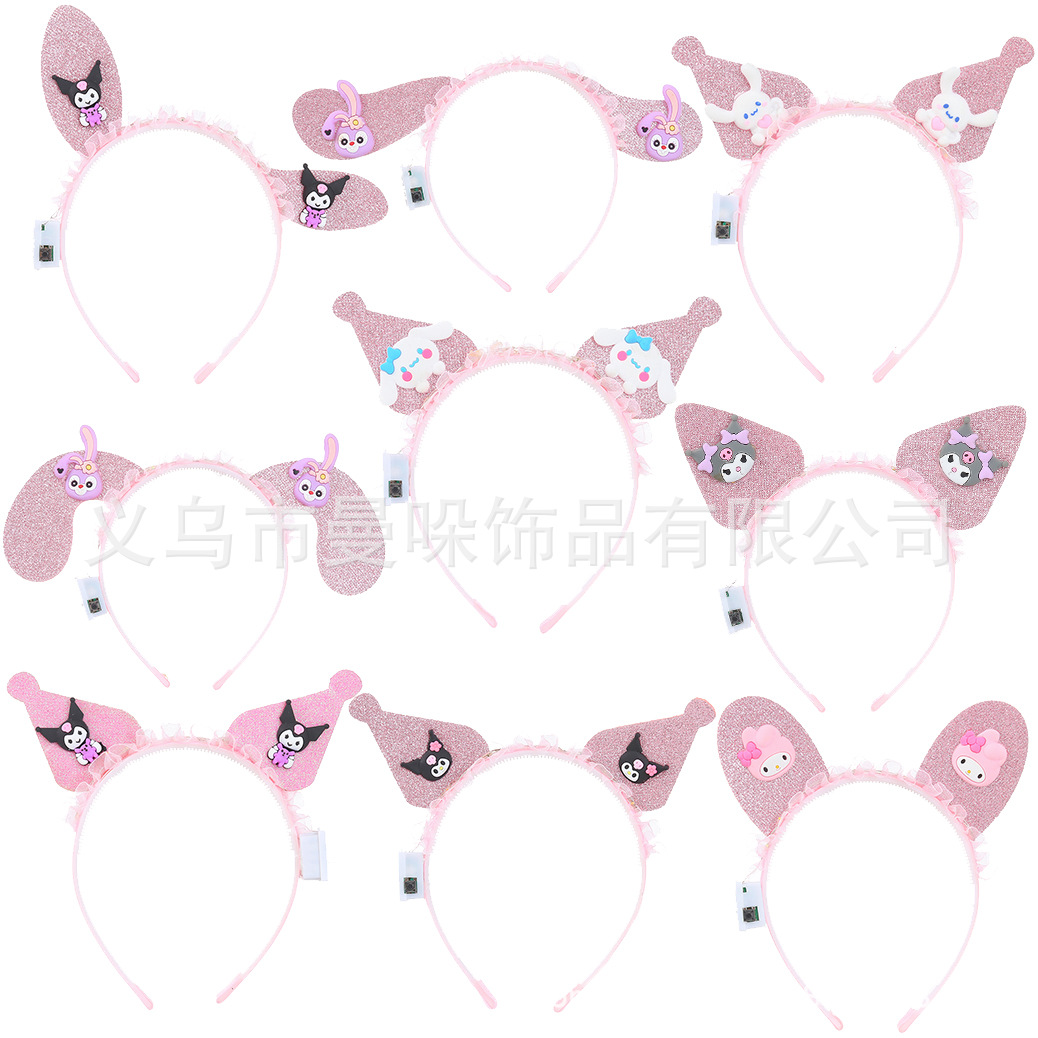 Cartoon children's headband with light