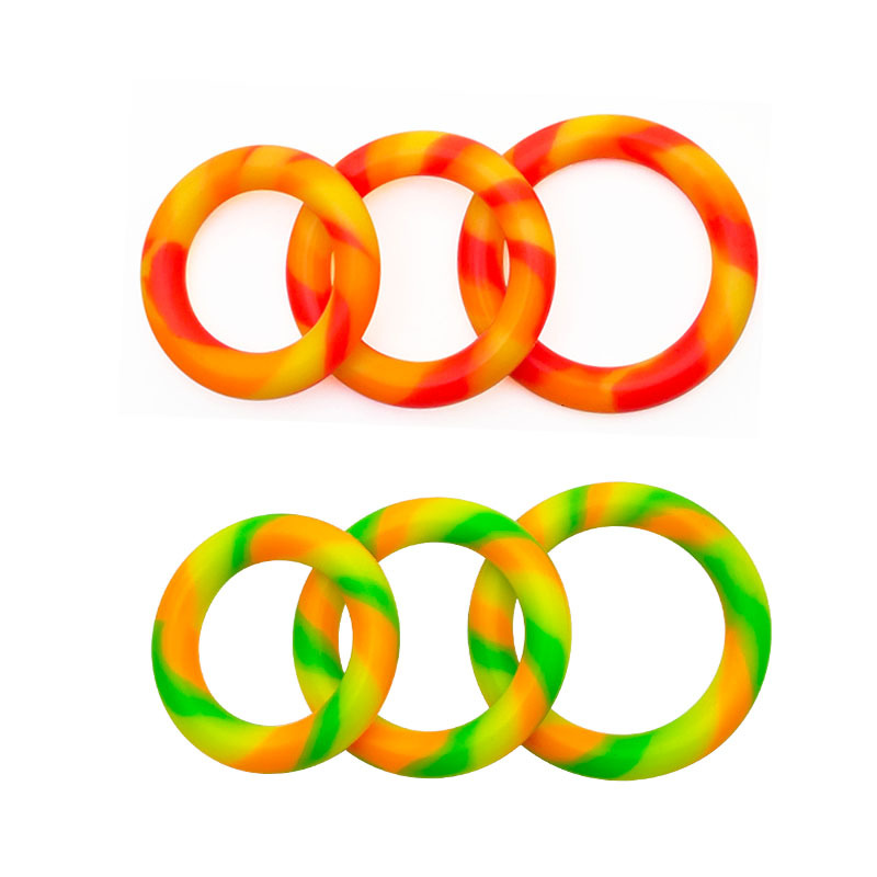 Men’s Silicone Rainbow Locking Ring, Long-Term Wear Delay Ring, Yellow Large — detail image 4