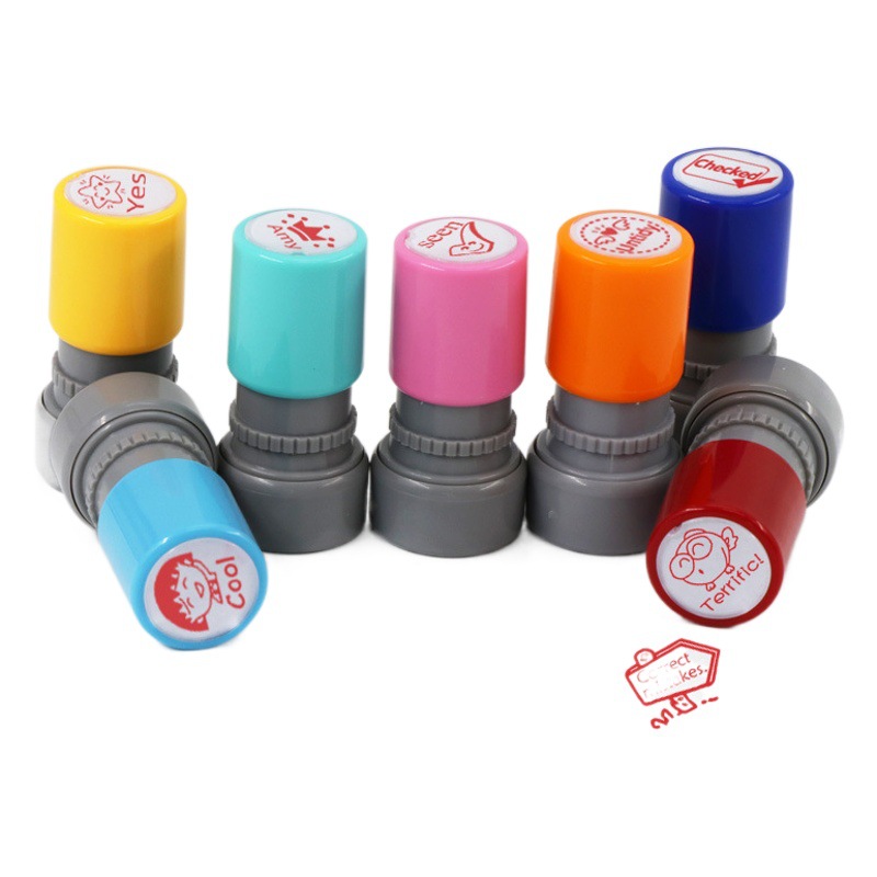 Comentarios en inglés transfronterizos sello de incentivo para estudiantes de primaria sello de comentarios en inglés sello de fotosensible recompensas sello de dibujos animados para niños