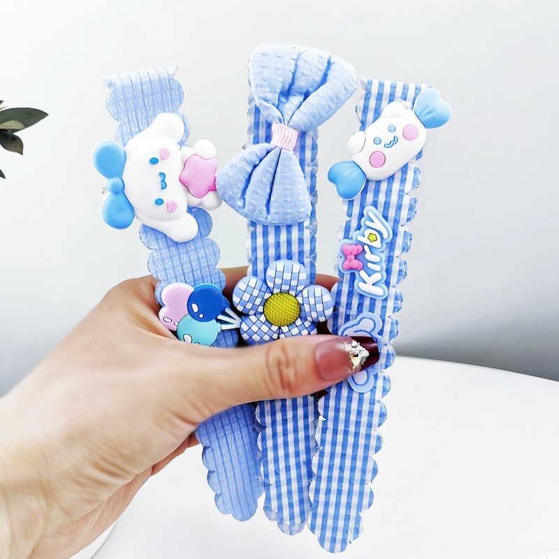 Niños nuevos Koolomi velcro para el cabello chicas coreanas en línea frange pegatinas de cabello rotas pegatinas de dibujos animados bandas de cabello toque