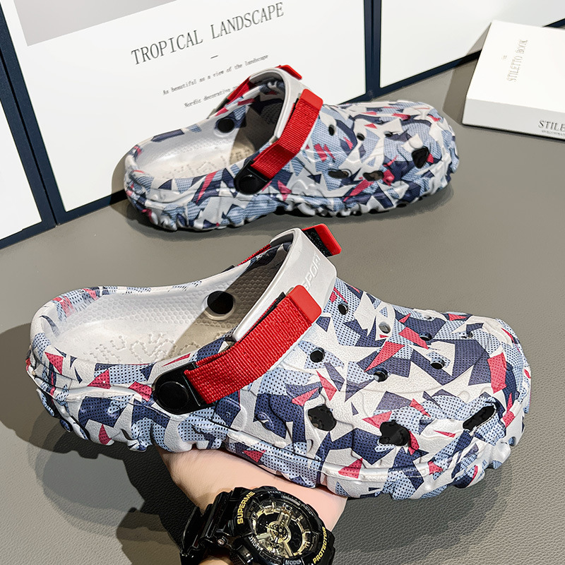 Men's Large Size Camouflage Clogs, Foreign Trade Casual Fashion Breathable Outdoor Sandals, Closed-Toe Garden Shoes for Men Men's Large Size Camouflage Clogs, Foreign Trade Casual Fashion Breathable Outdoor Sandals, Closed-Toe Garden Shoes for Men