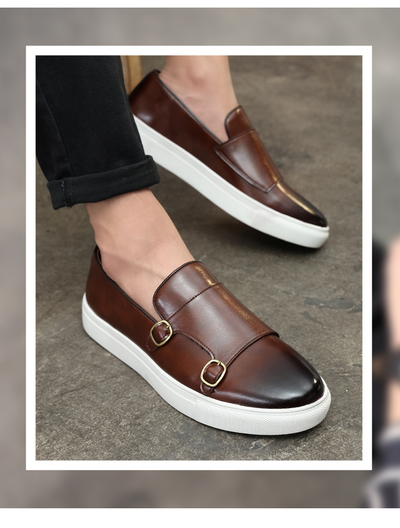 New men's loafers a pair of stylish casual leather shoes_voghion.com