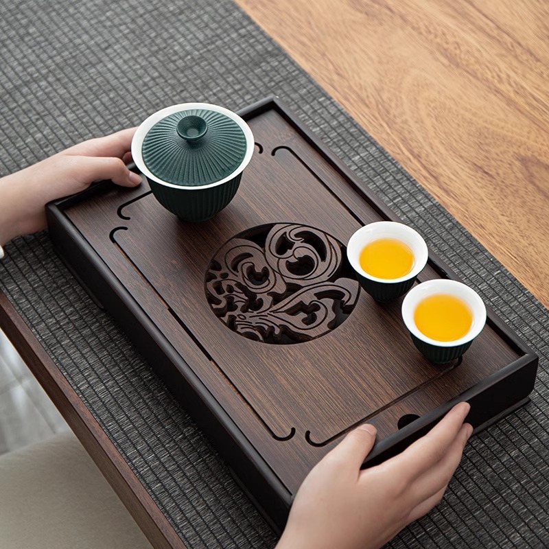 Japanese-style bamboo tea tray water storage tea table simple modern kung fu tea set tray melamine bamboo tea sea water storage dry brewing table