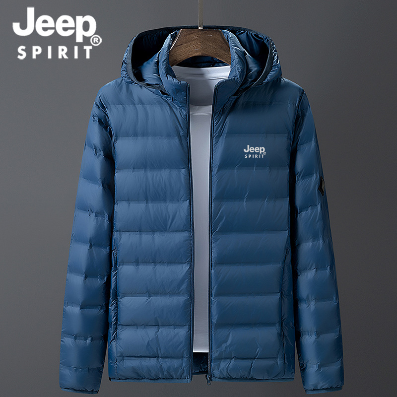 JEEP SPIRIT hombres otoño e invierno ligero abajo chaqueta soporte collar plus tamaño más suelta pato blanco abajo chaqueta hombres