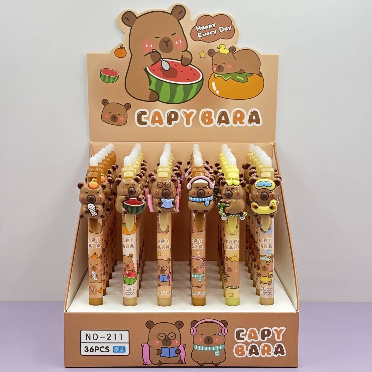 Cariñosa nueva caricatura pulsable bolígrafo neutro estereoscópico tres li cabeza de muñeca de alto valor facial estudiantes pulsable bolígrafo borrable